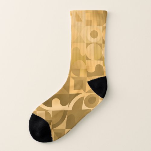 Geometric gold vintage seamless pattern socks