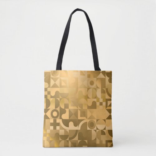 Geometric gold vintage seamless pattern tote bag