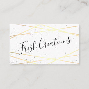 Geometric Gold White Foil Shine Business Card