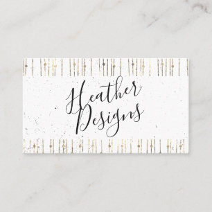 Geometric Gold White Foil Shine Pattern Business Card