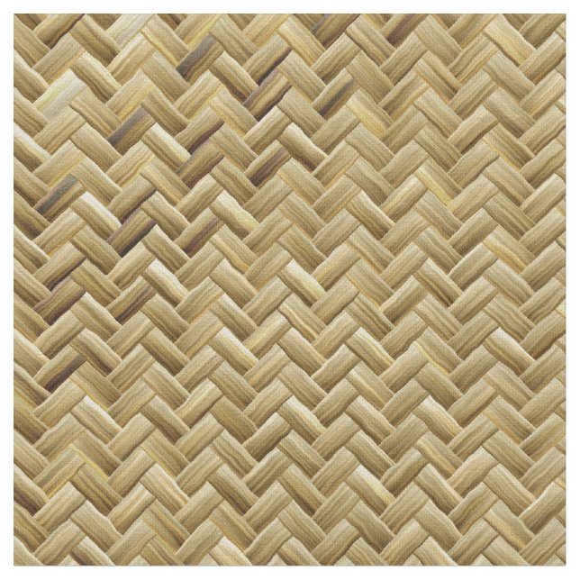 Geometric Golden Basketweave Graphic Pattern Fabric (Close Up)