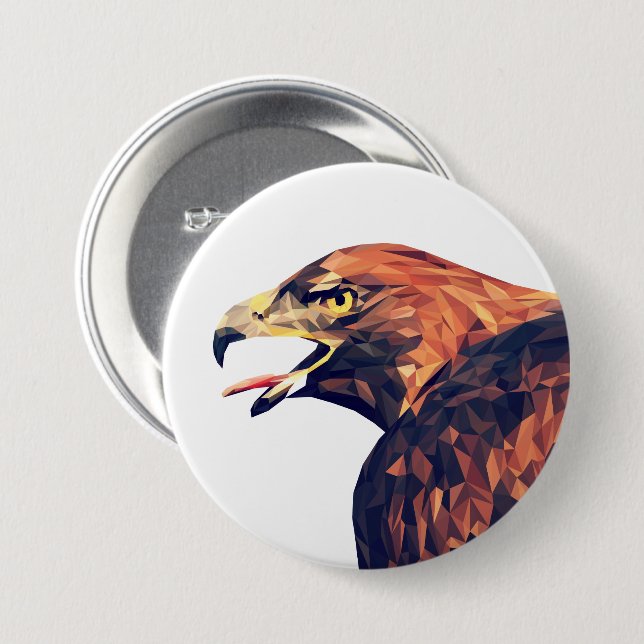 Geometric Golden Eagle Button (Front & Back)