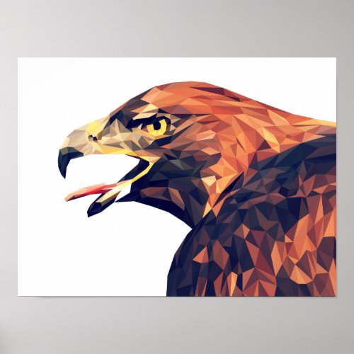 Geometric Golden Eagle Poster