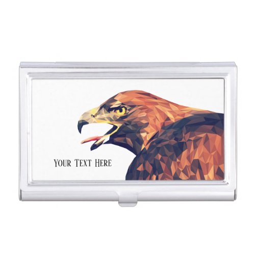 Geometric Golden Eagle w Text Business Card Case