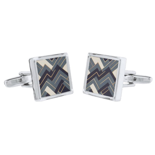 Geometric Golden illustration Cufflinks (Angled)