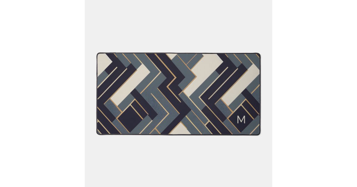 Geometric Golden illustration Desk Mat | Zazzle