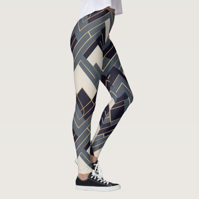 Geometric Golden illustration Leggings (Right)