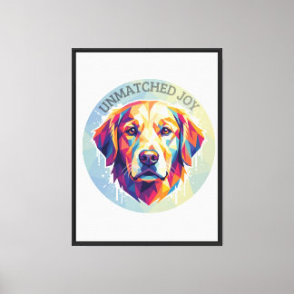 Geometric Golden Retriever - Colorful Pop-Art T-Sh Canvas Print