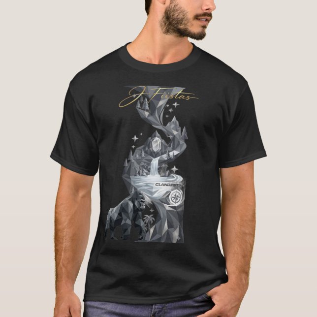 “Geometric Gorilla in the Emerald Forest” T-Shirt (Front)