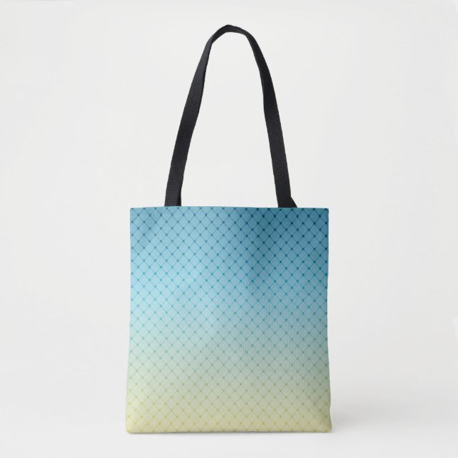 Geometric, gradient, Ombre, colorful, blue and yel Tote Bag (Front)