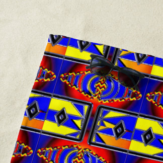 Geometric Gradient Pattern Beach Towel