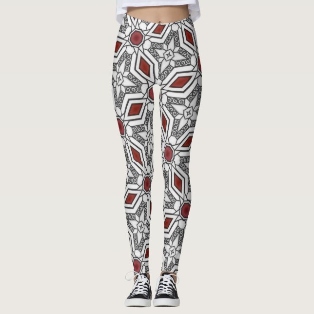 Geometric Graphic Art Leggings (Front)