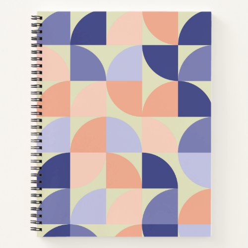 Geometric Graphic Design Shapes  Purple and Coral Notebook
