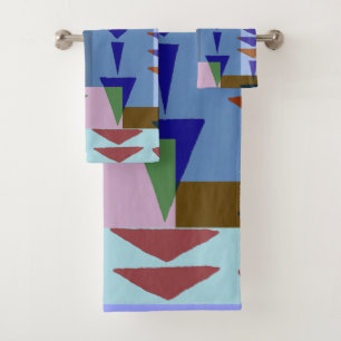 Geometric Graphic Motif Modern Trend Bath Towel Set