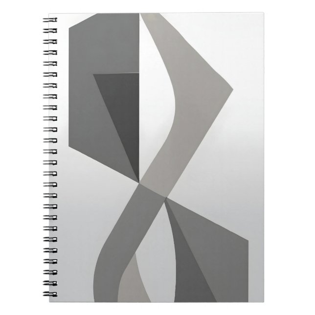 Geometric Gray Abstract Notebook (Front)