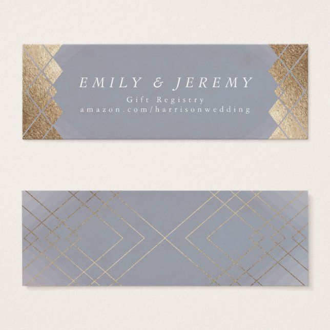Geometric Gray Gold Gatsby Wedding Gifts (Front & Back)