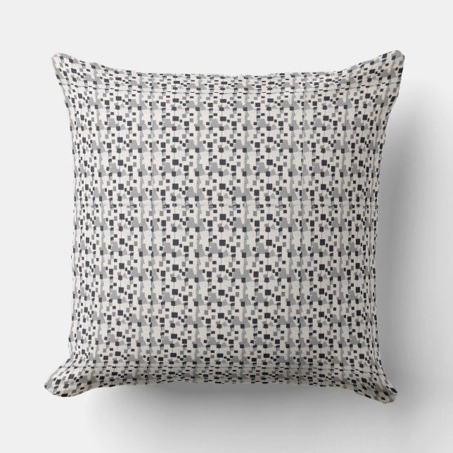 Geometric Gray Square Pillow (Front)