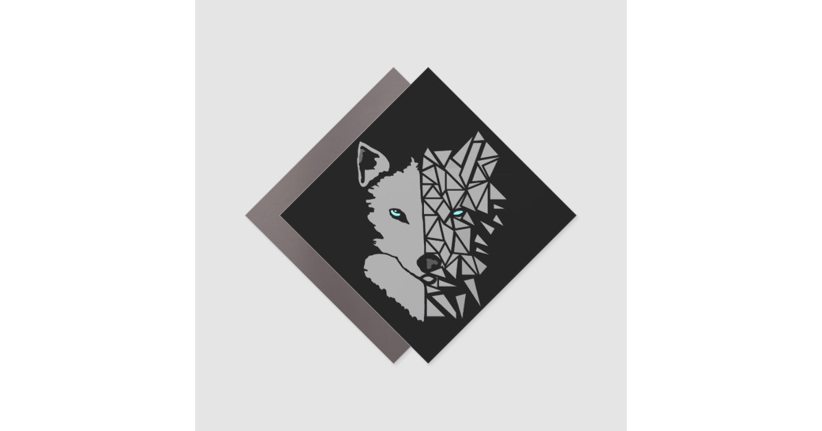 Geometric Gray Wolf Car Magnet | Zazzle