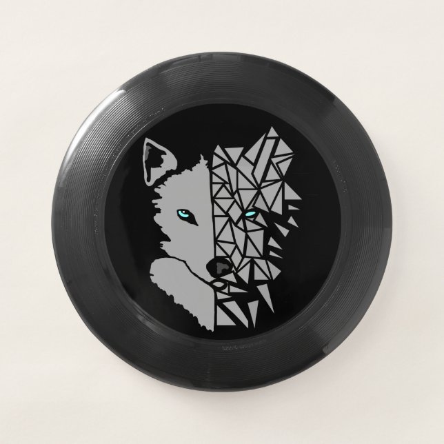 Geometric Gray Wolf Wham-O Frisbee (Front)