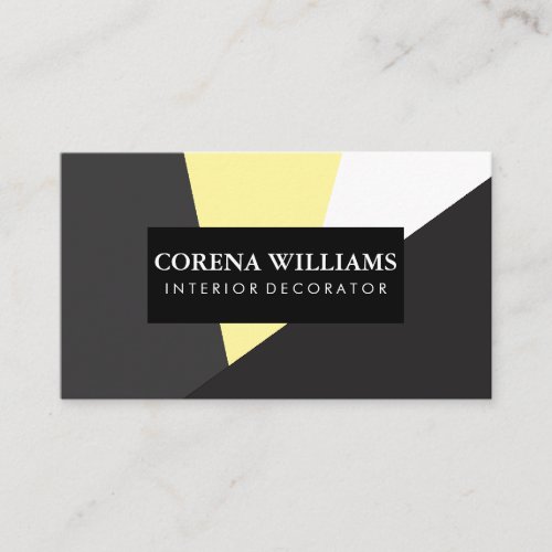 Geometric Gray Yellow White Black Color Blocks Business Card