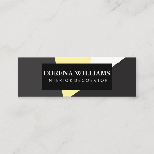Geometric Gray Yellow White Black Color Blocks Mini Business Card