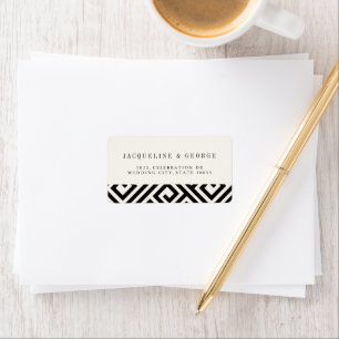 Geometric Greek Key Classic Chic Wedding Address Label
