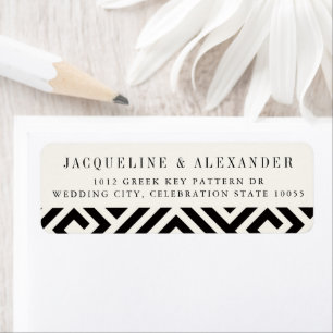 Geometric Greek Key Classic Chic Wedding Address Label
