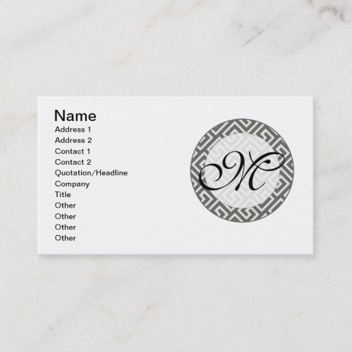 Geometric Greek Key Pattern Business Card