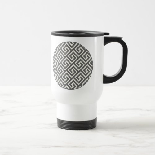 Geometric Greek Key Pattern Travel Mug