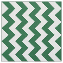 Geometric Green and White Zigzag Pattern Fabric