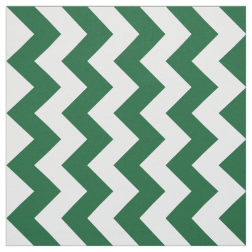 Geometric Green and White Zigzag Pattern Fabric