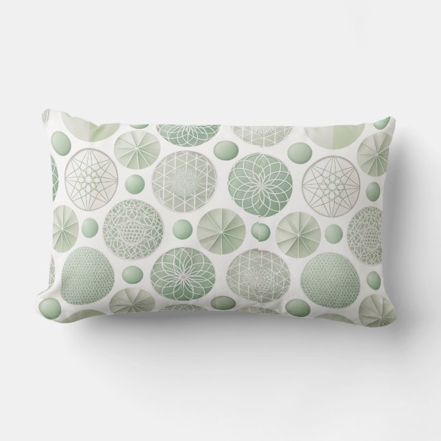 Geometric Green Dreams Pillow (Front)