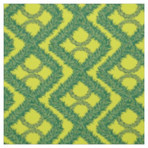 Geometric Green Garland Squares holiday pattern Fabric