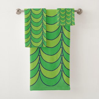 Geometric Green Half Circle Geometric Pattern
