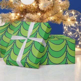 Geometric Green Half Circle Geometric Pattern