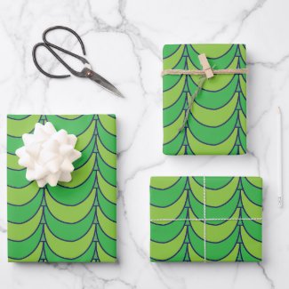 Geometric Green Half Circle Geometric Pattern