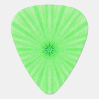 Geometric Green Kaleidoscope Spokes Guitar Picks
