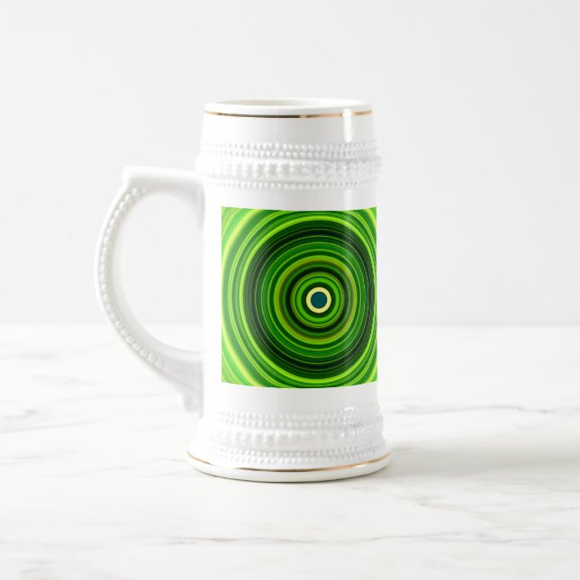 Geometric Green Mandala Design-64055 Beer Stein (Left)