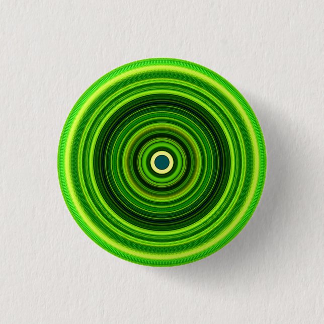 Geometric Green Mandala Design-64055 Button (Front)