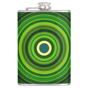 Geometric Green Mandala Design-64055 Flask