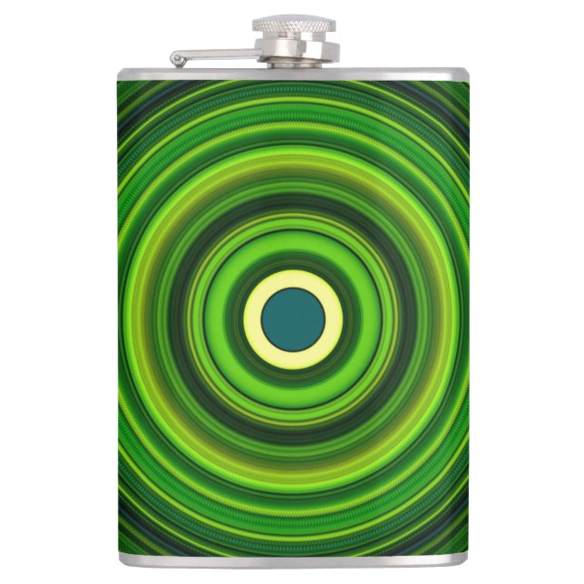Geometric Green Mandala Design-64055 Flask (Front)