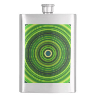 Geometric Green Mandala Design-64055 Flask