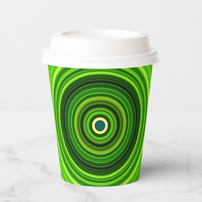 Geometric Green Mandala Design-64055 Paper Cups (Front)