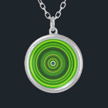 Geometric Green Mandala Design-64055 Silver Plated Necklace<br><div class="desc">Geometric Green Mandala Design-64055</div>
