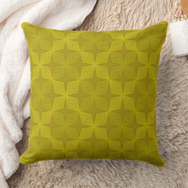Geometric green olive art deco throw pillow (Blanket)