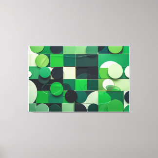 Geometric Green Symphony Canvas Print
