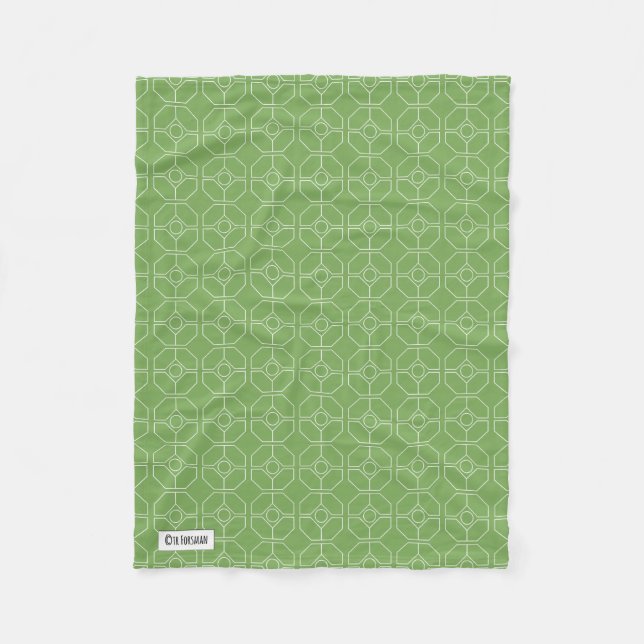 Geometric green tiles for FISH or TURTLE blanket (Front)