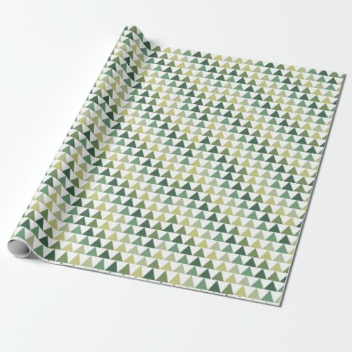 Geometric Green Triangle Pattern Wrapping Paper