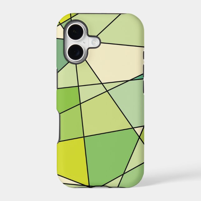 Geometric Green Triangles Modern Art Case-Mate iPhone Case (Back)