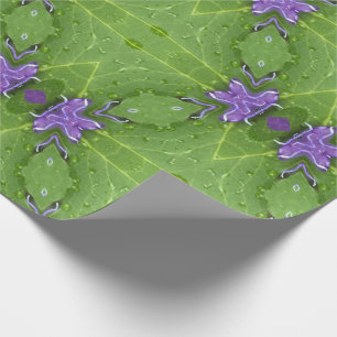 Geometric green with lavender wrapping paper